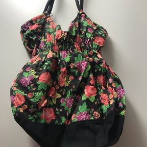 Floral rose tote bag